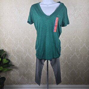 Mossimo Supply Co Size Large Bundle Gray Leggings Green Tshirt Vneck Short Slv